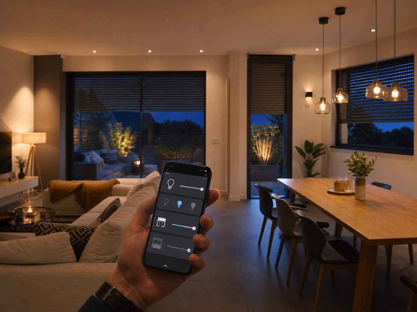 Éclairage connecté, maison familiale