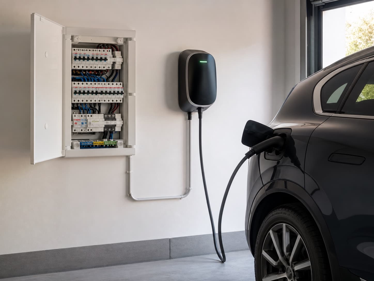 Borne 22 kW, maison individuelle